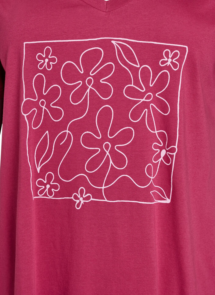 Nattlinne i ekologisk bomull med v-ringning, R&ouml;d, Packshot image number 2