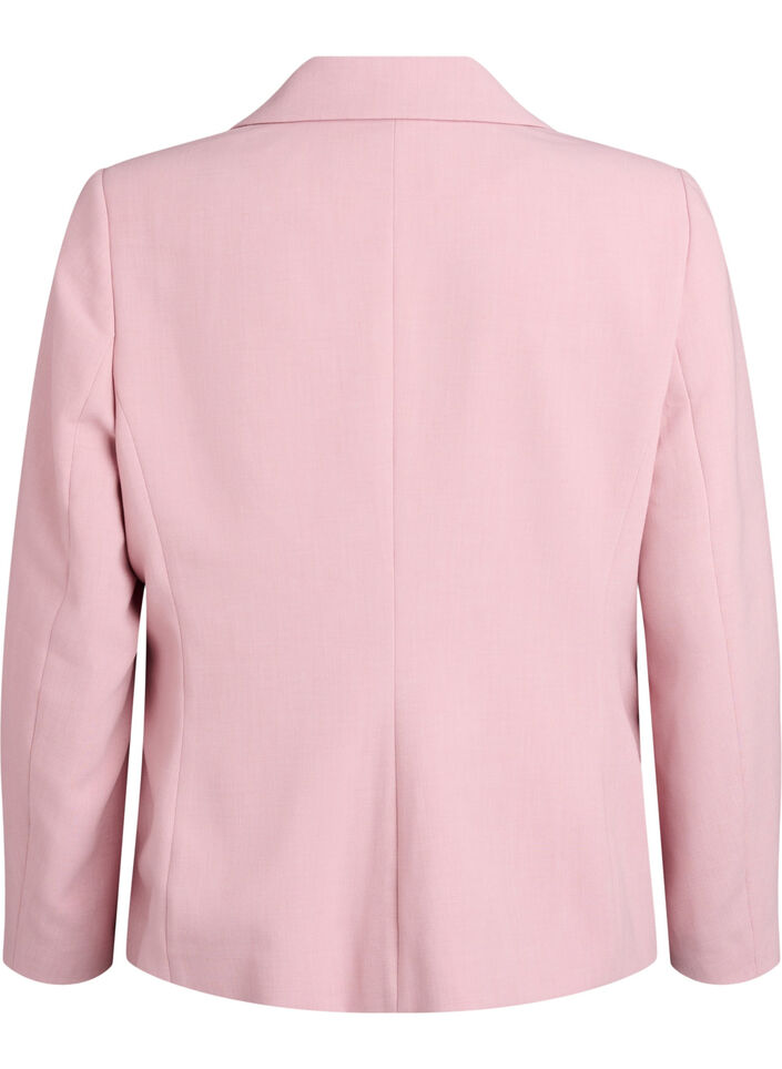 Klassisk blazer med enkelkn&auml;ppning och fickor, Rosa, Packshot