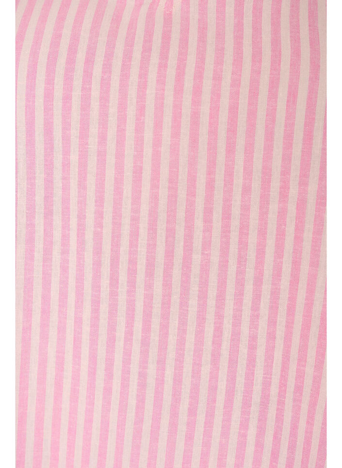 Blus i viskos och linne med volang&auml;rmar, Rosa, Packshot image number 2