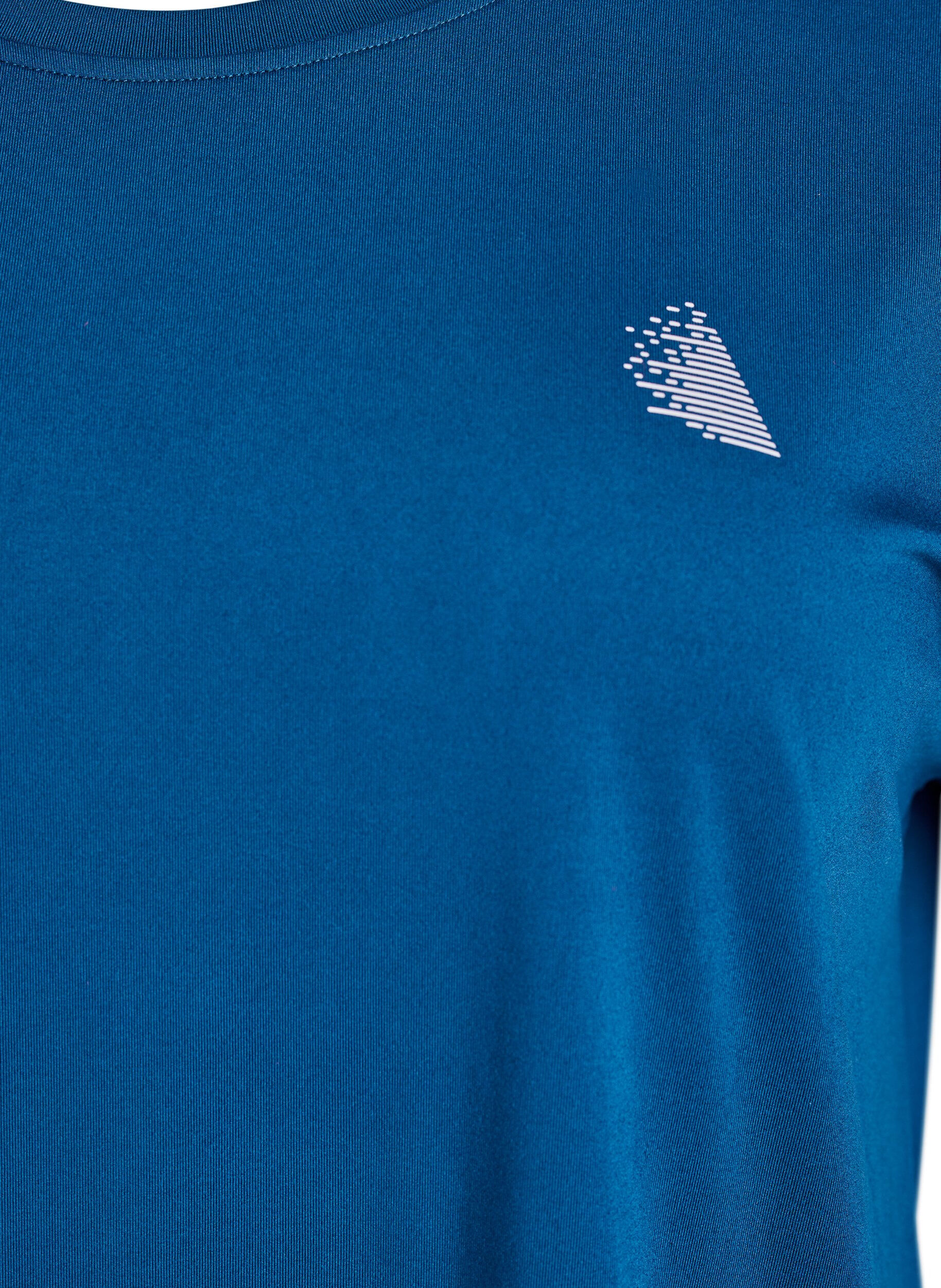 ZizziEnf&auml;rgad tr&auml;nings-T-shirt, Bl&aring;, Packshot image number 2