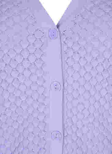 Mönstrad kofta i bomull, Lavender, Packshot image number 2