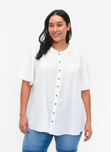 Kortärmad skjorta med prickigt mönster, Snow White, Model image number 0