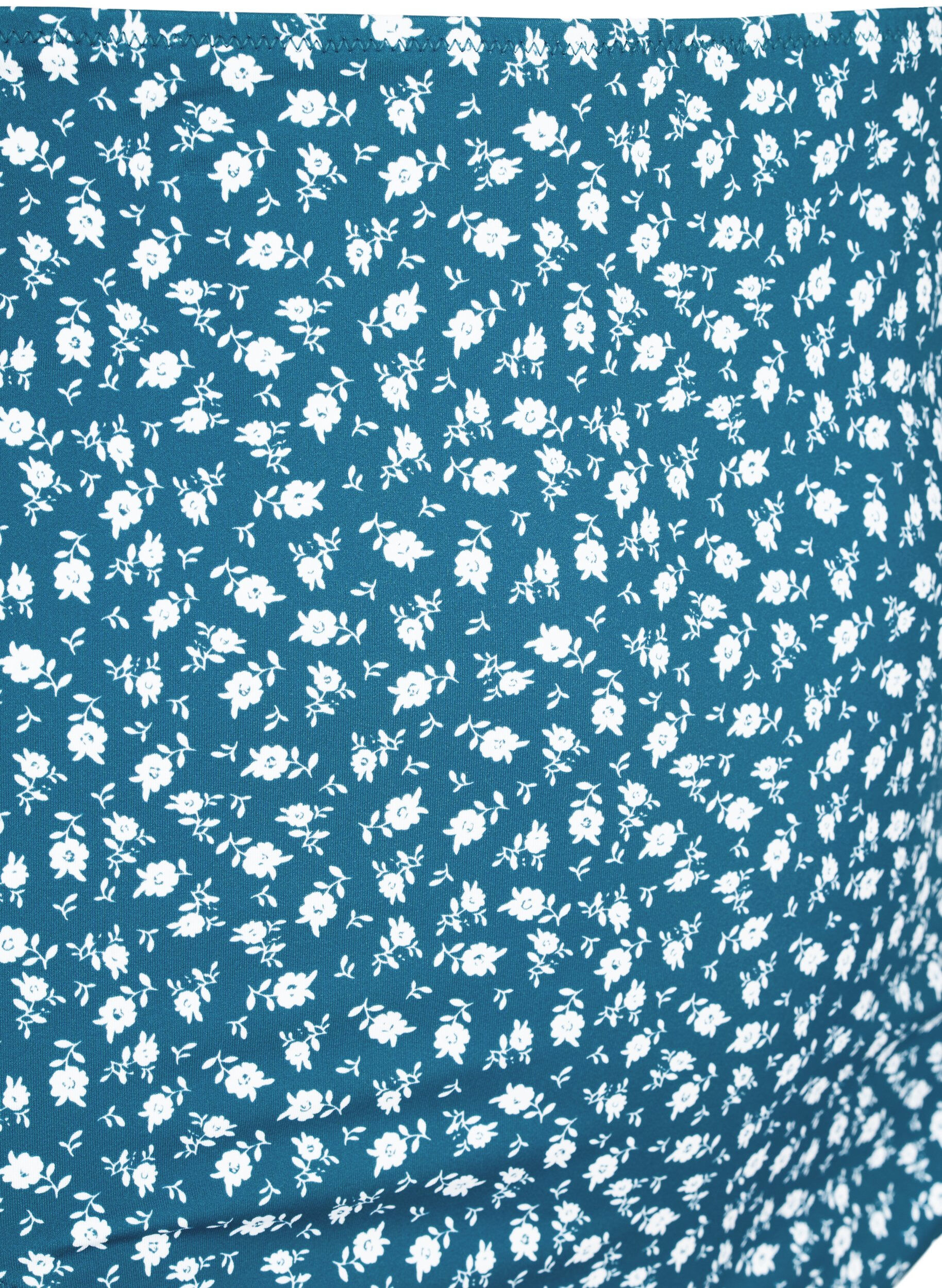 Zizzi Blommiga bikinitrosor med extra h&ouml;g midja, Bl&aring;, Packshot image number 2