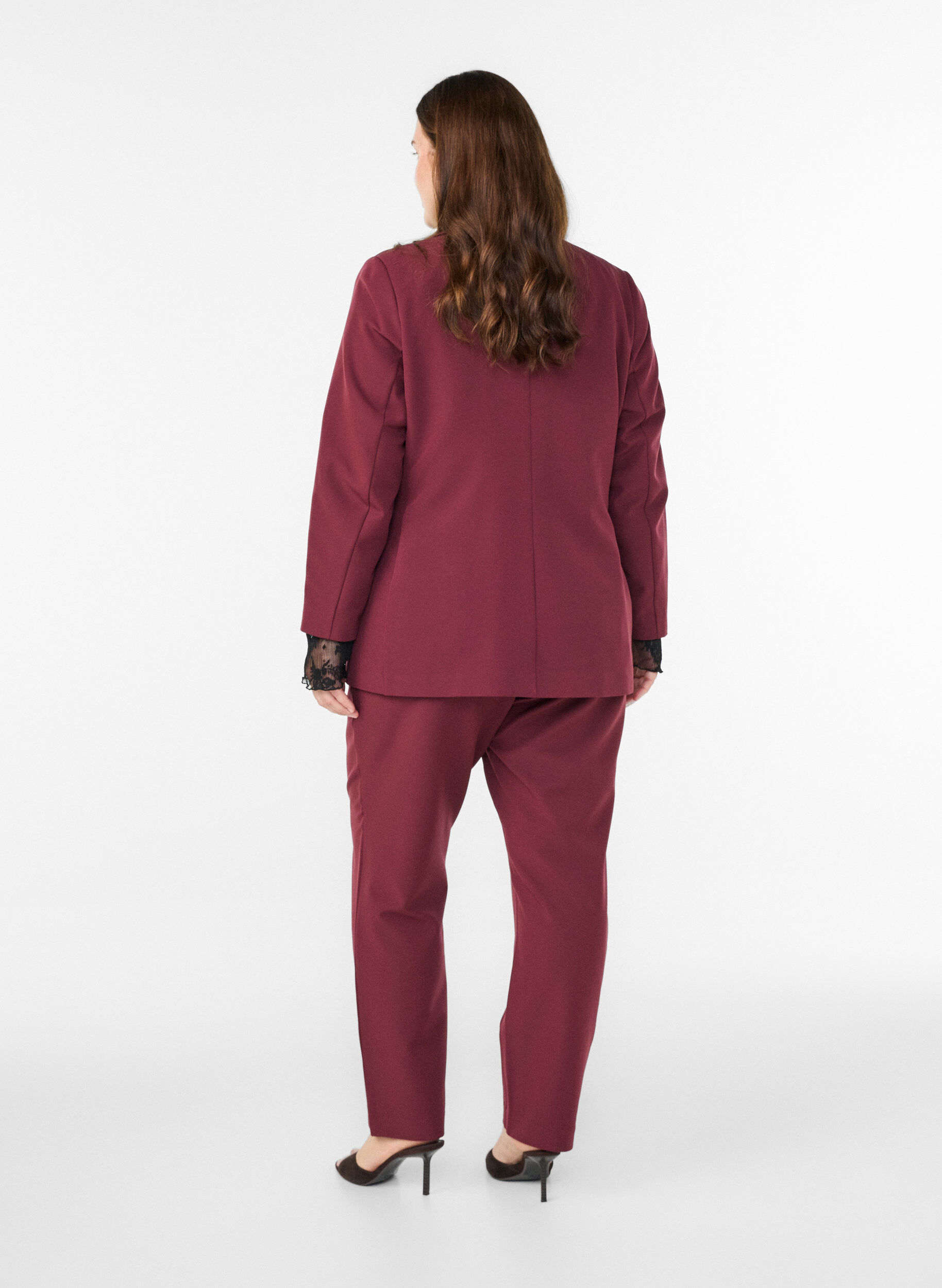 ZizziByxor med fickor och raka ben, R&ouml;d, Model image number 1