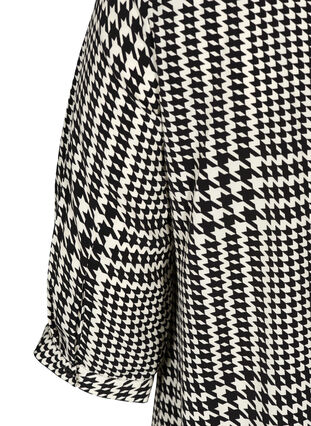 Mönstrad tunika med 3/4 ärmar, Black/White, Packshot image number 3