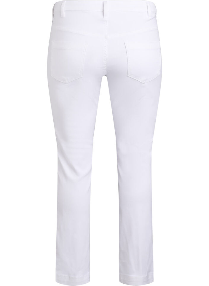 Slim fit Emily jeans med normalh&ouml;g midja, Vit, Packshot image number 1