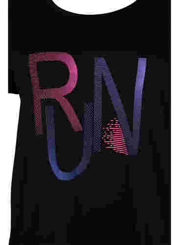  T-shirt till träning med print, Black w. stripe run, Packshot image number 2