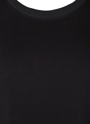 Sweatshirtklänning med korta ärmar och slits, Black, Packshot image number 2