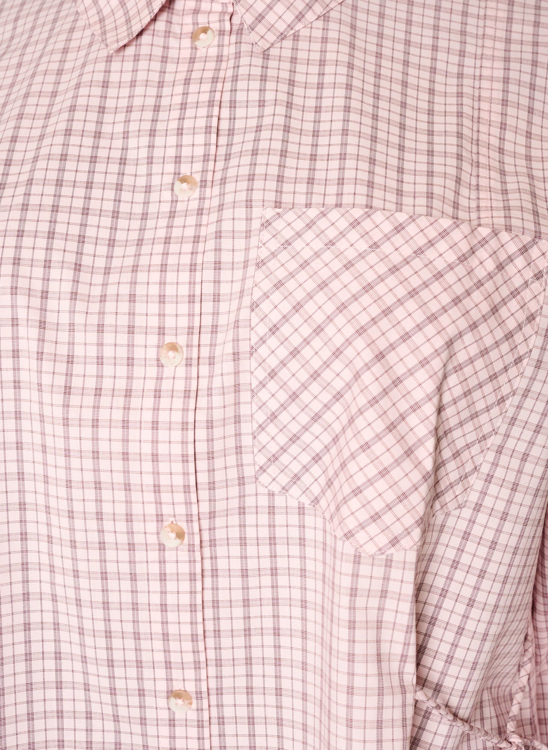 ZizziL&ouml;s rutig skjorta med knytsk&auml;rp, Rosa, Packshot image number 2