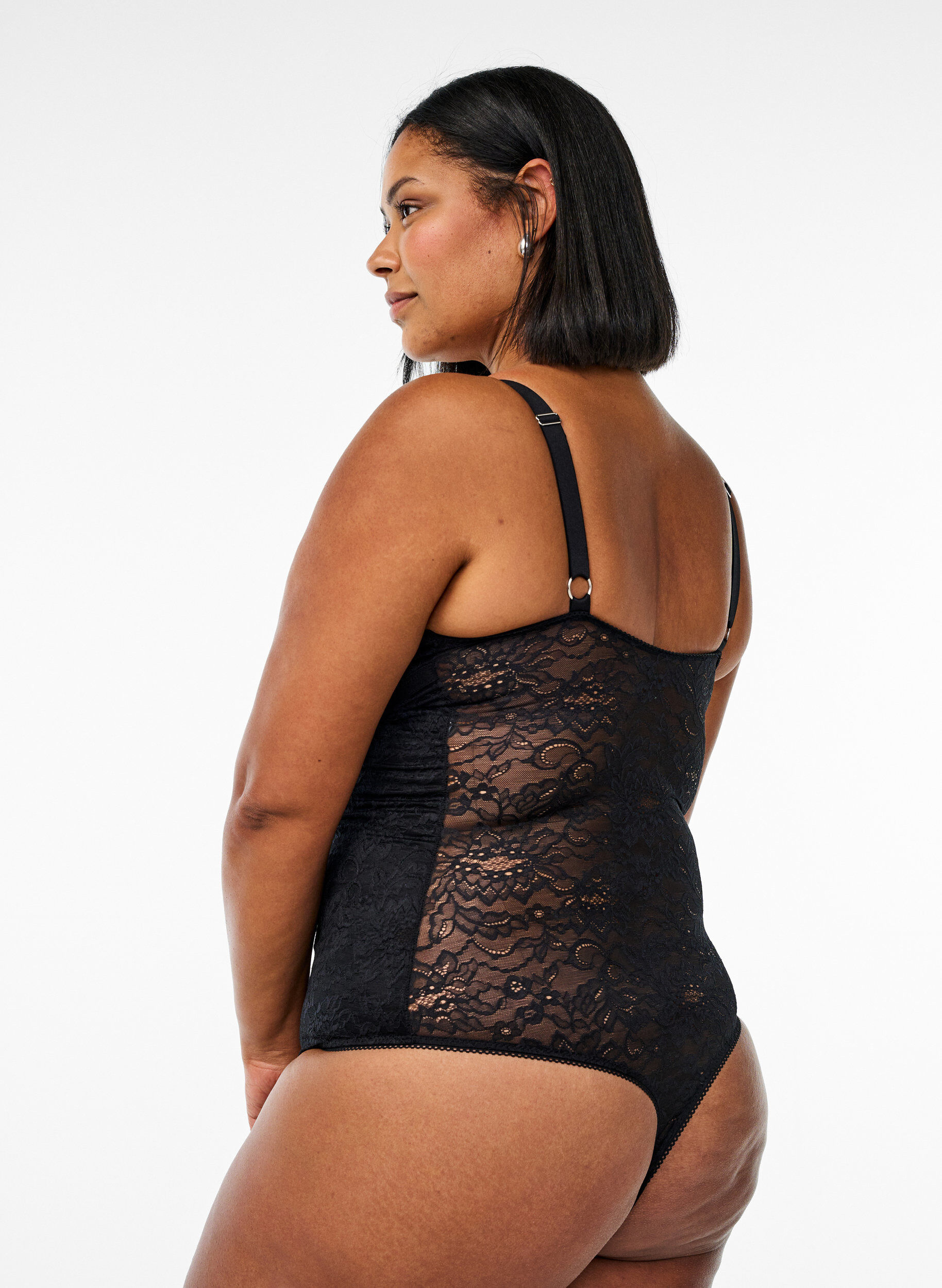 Zizzi Body i spets med shapewear-effekt, Svart, Model image number 1