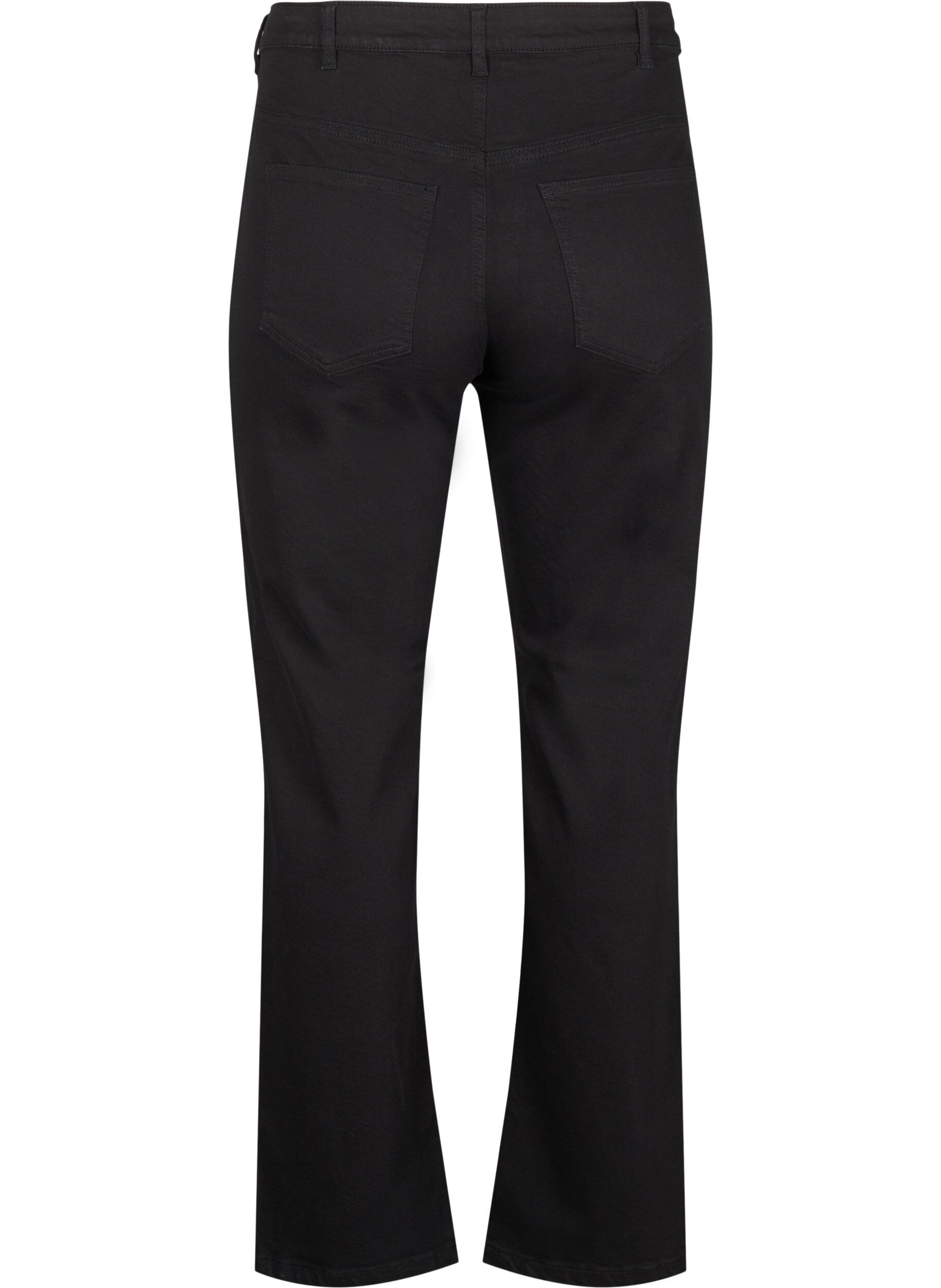 Zizzi Gemma-jeans med h&ouml;g midja och rak passform, Svart, Packshot image number 1
