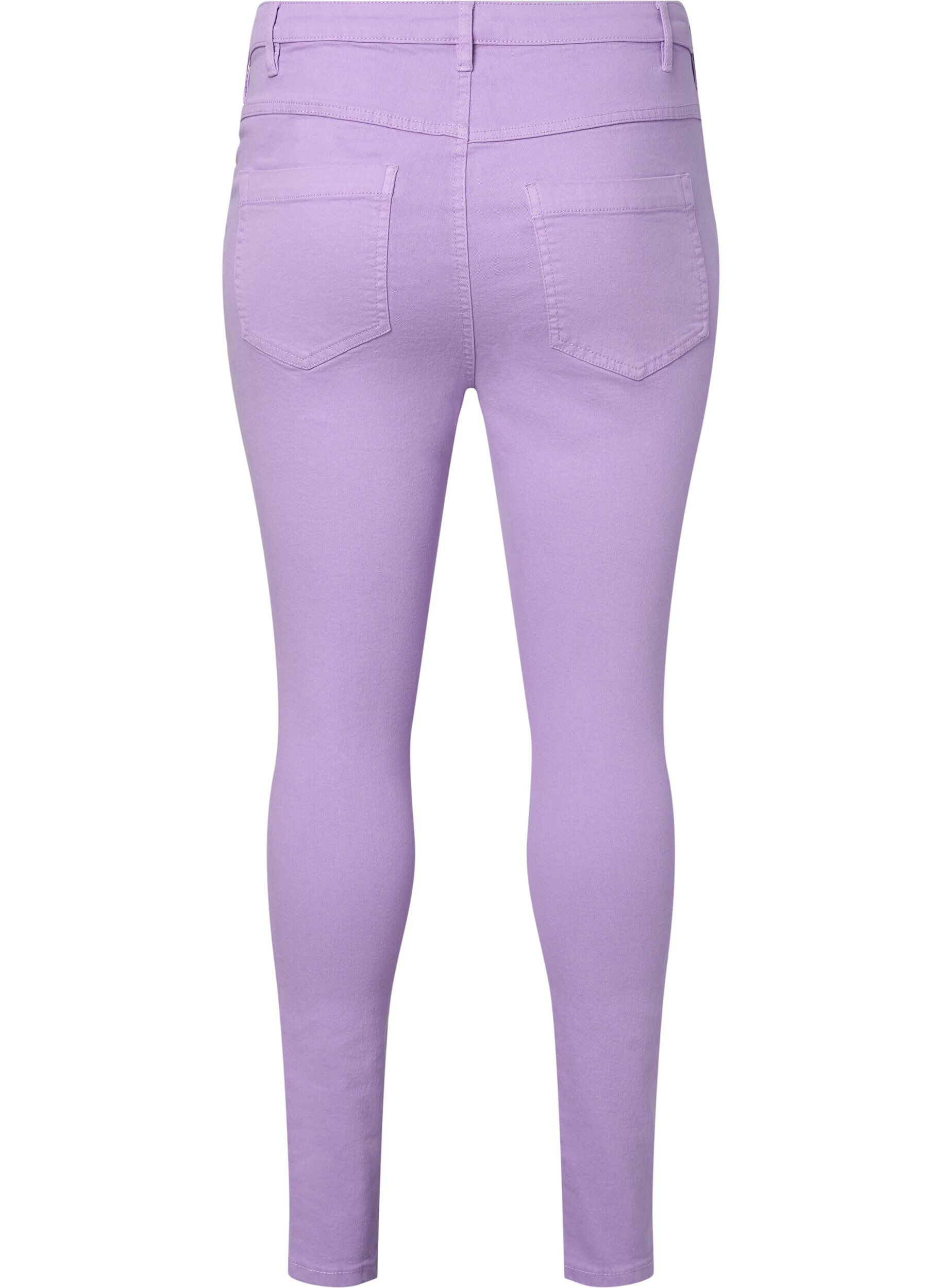 Zizzi H&ouml;gmidjade Amy jeans med super slim passform, Lavender, Packshot image number 1