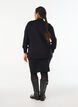 Kort stickad kjol med bred linning, Svart, Model image number 2