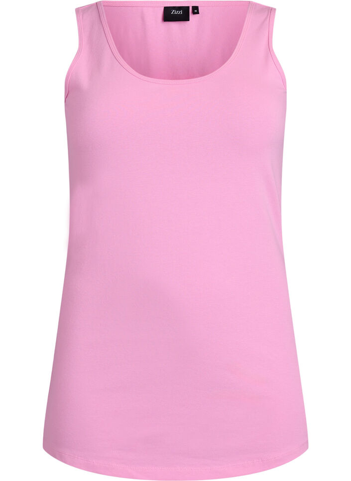 Solid f&auml;rg bas topp i bomull, Rosa, Packshot image number 0