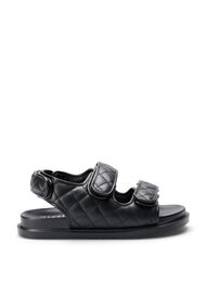 Sandal i läder med bred passform, Black