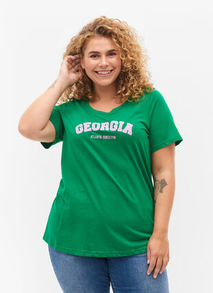 T-shirt i bomull med tryck, Jolly Green Georgia, Model image number 0