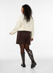Kort kjol i manchester med tryckknappar, Brun, Model image number 2