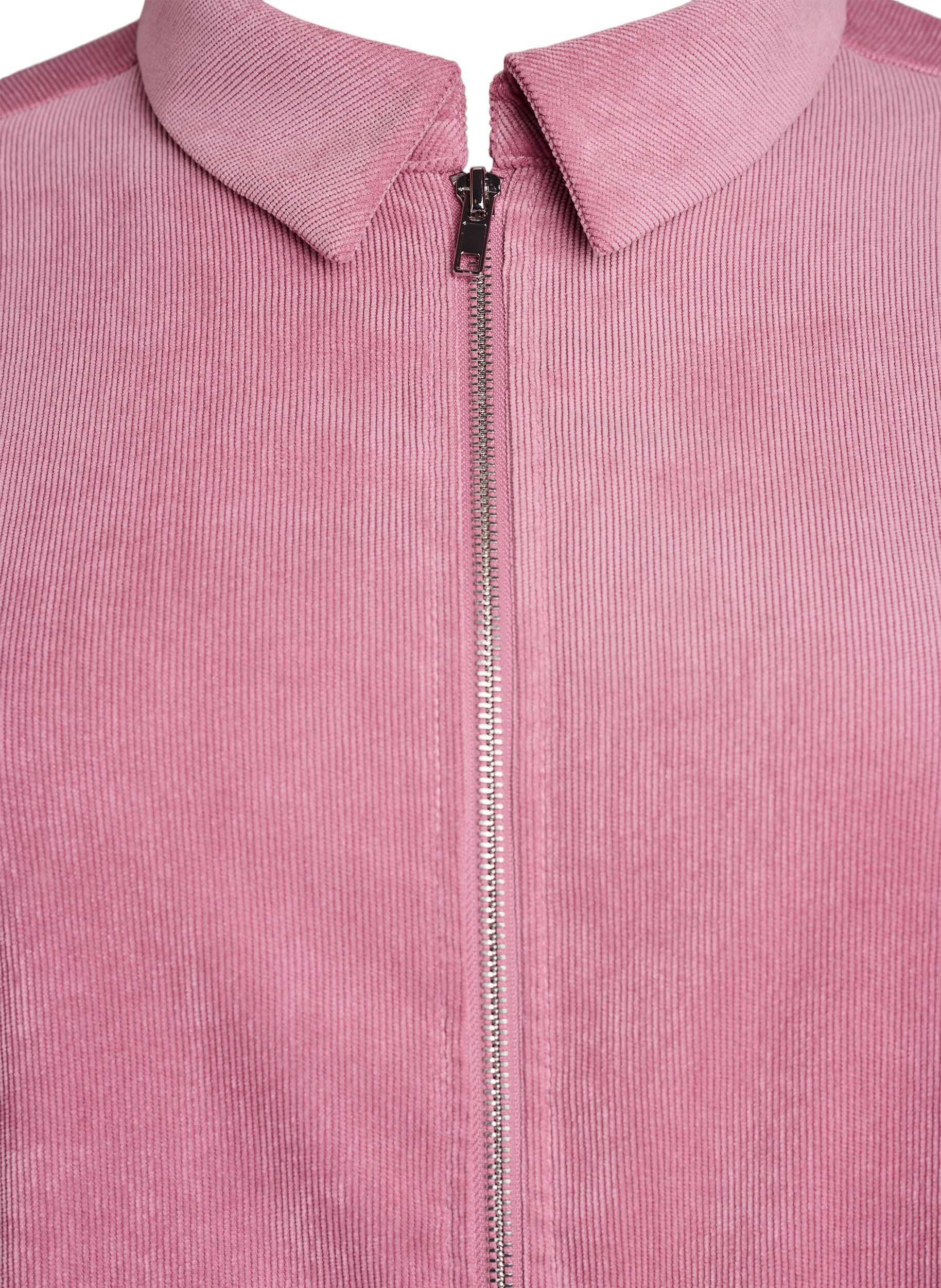 Zizzi Manchesterkl&auml;nning med dragkedja och 3/4-&auml;rmar, Rosa, Packshot image number 2