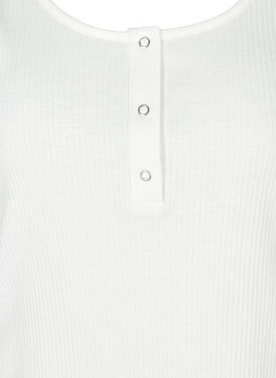 Ribbad topp med rund halsringning, Bright White, Packshot image number 2