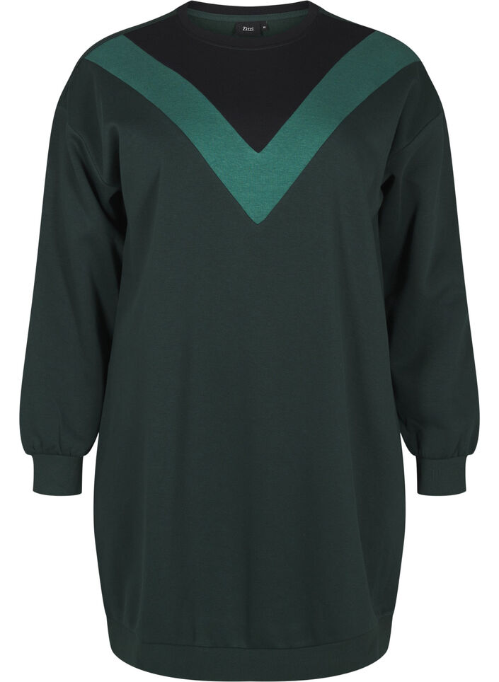 Lång sweatshirt med färgblock, Scarab Color Block, Packshot image number 0