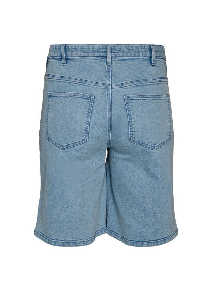 L&ouml;sa jeansshorts med h&ouml;g midja, Bl&aring;, Packshot image number 1