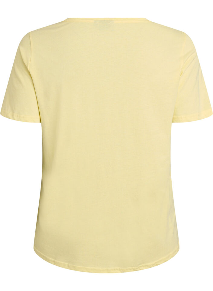 T-shirt med tryck, Gul, Packshot image number 1