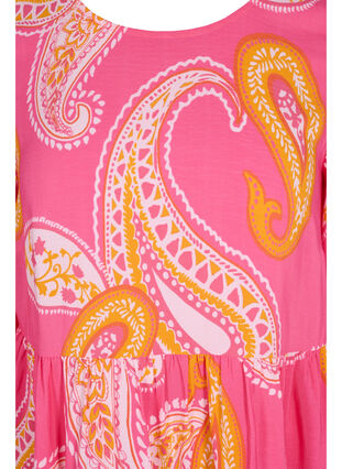 Mönstrad tunika med 3/4-ärmar, Pink Paisley, Packshot image number 2