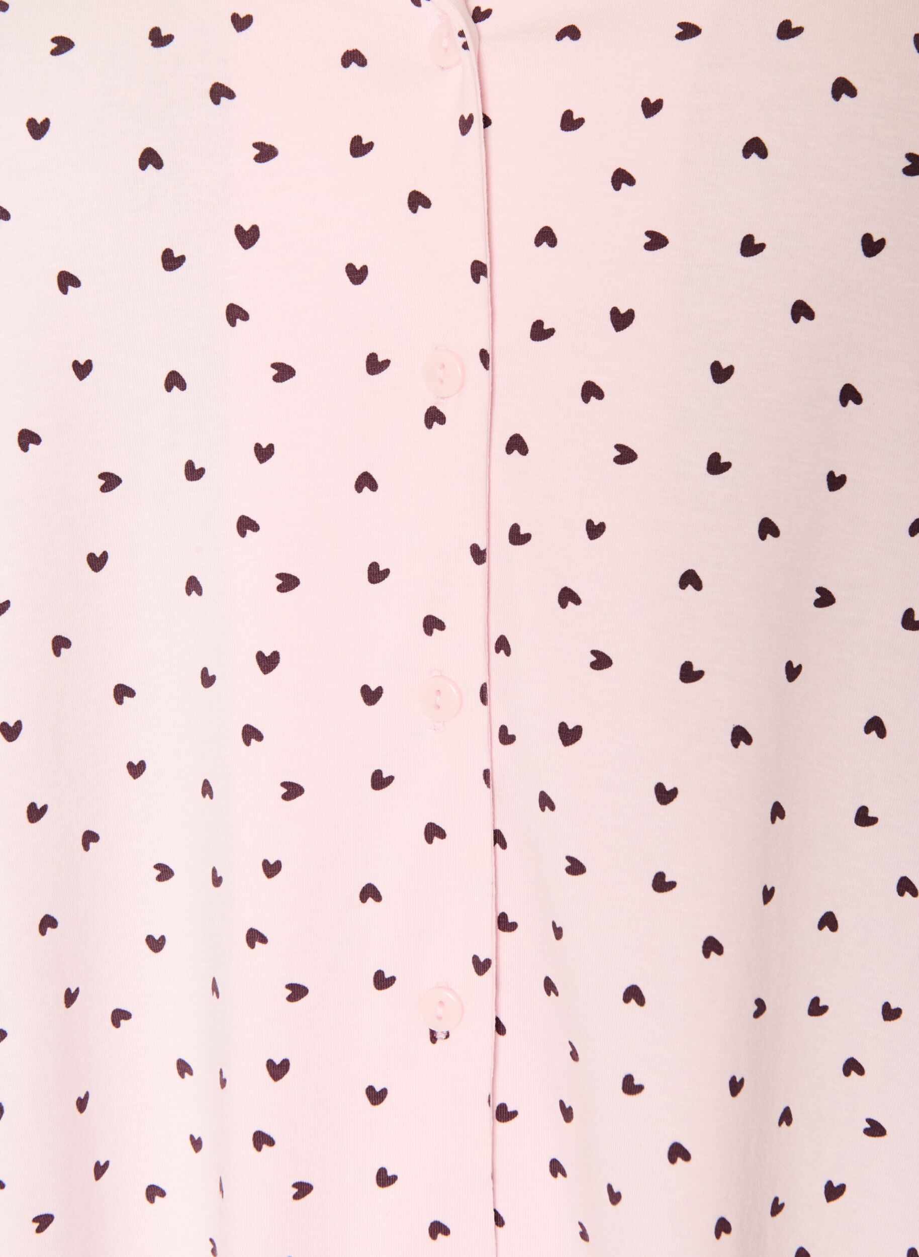 ZizziNattlinne i bomull med kn&auml;ppning, Rosa, Packshot image number 2