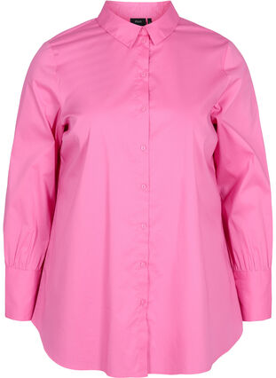 Långärmad skjorta med hög manschett, Aurora Pink, Packshot image number 0