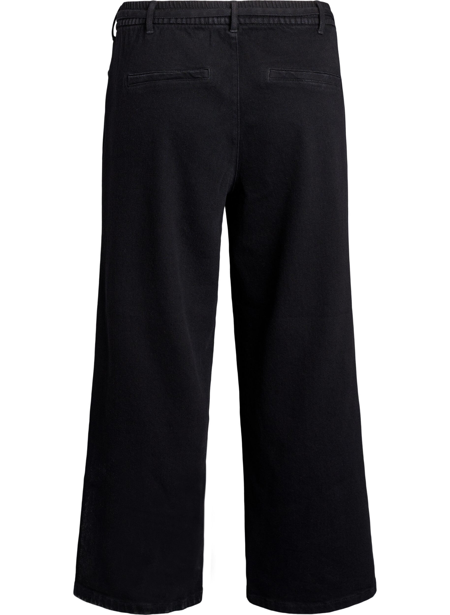 ZizziJeans med l&ouml;s passform, res&aring;r och dragsko, Svart, Packshot image number 1