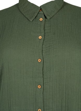 Kortärmad skjorta med knappar, Thyme, Packshot image number 2