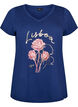 T-shirt i bomull med tryck framtill och v-ringning, 1447, Packshot image number 0
