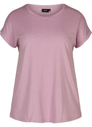 T-shirt i bomullsmix, Lavender Mist Mel.