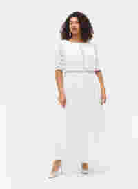 Maxiklänning med ringad rygg  och korta ärmar, Bright White, Model