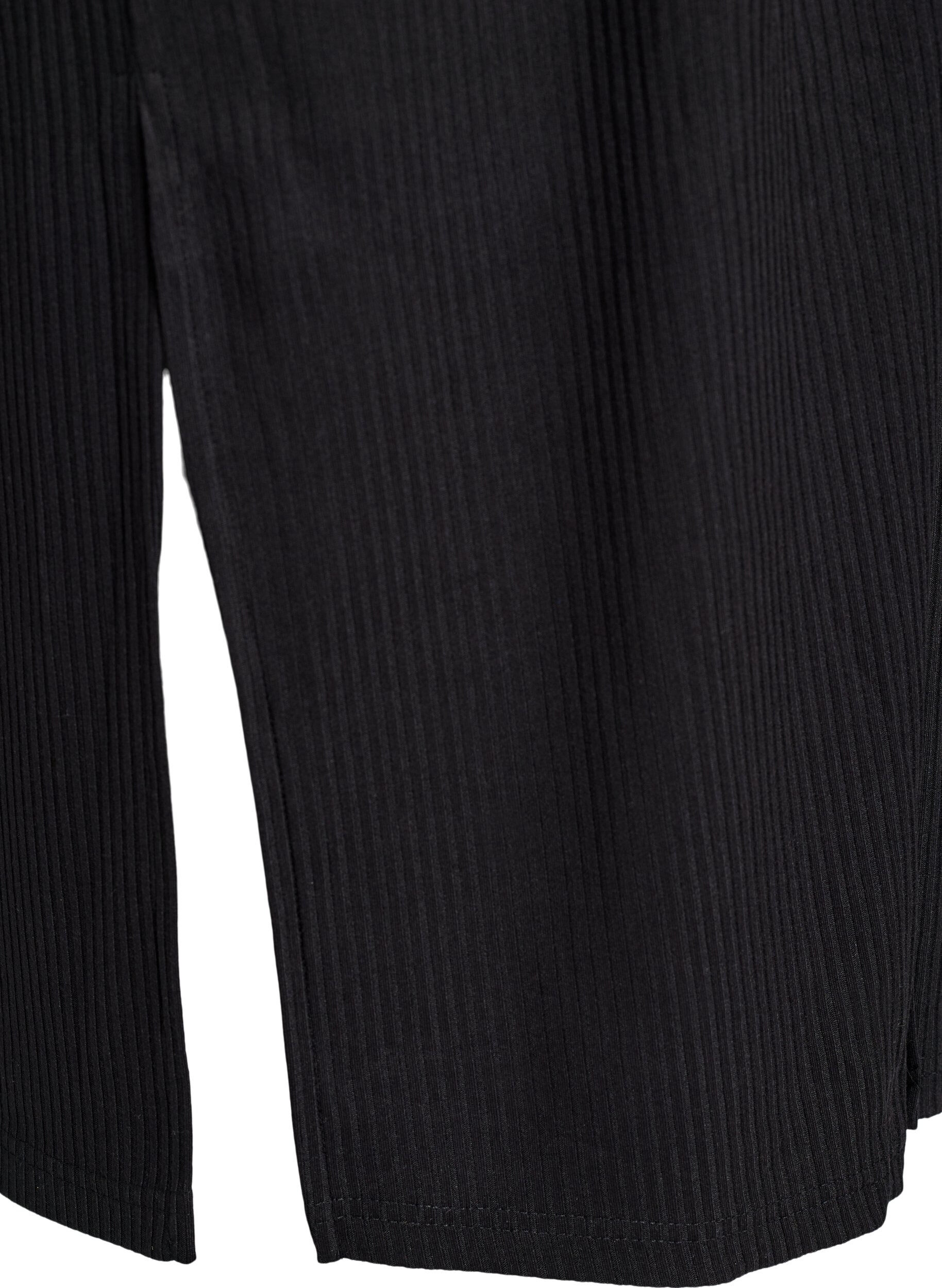 Zizzi Maxikl&auml;nning i jersey med krage och korta &auml;rmar, Svart, Packshot image number 3