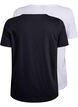 FLASH - 2-pack t-shirts med rund halsringning, Black/White, Packshot image number 1