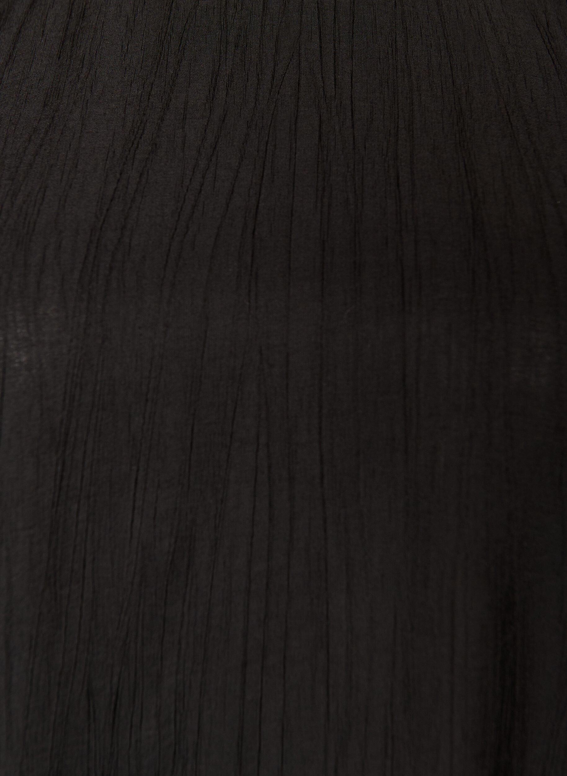 Zizzi Kort kl&auml;nning i viskos med ballong&auml;rmar, Svart, Packshot image number 2