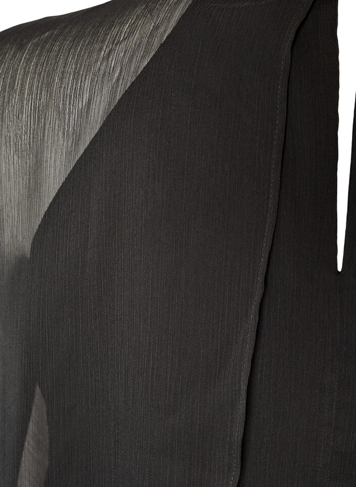 Kn&auml;l&aring;ng kl&auml;nning i chiffong med skir cape, Svart, Packshot image number 3