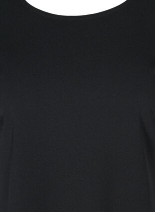 Kortärmad klänning med rund halsringning, Black, Packshot image number 2