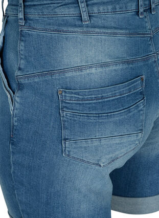 Jeansshorts med uppvikta ben, Light blue denim, Packshot image number 3