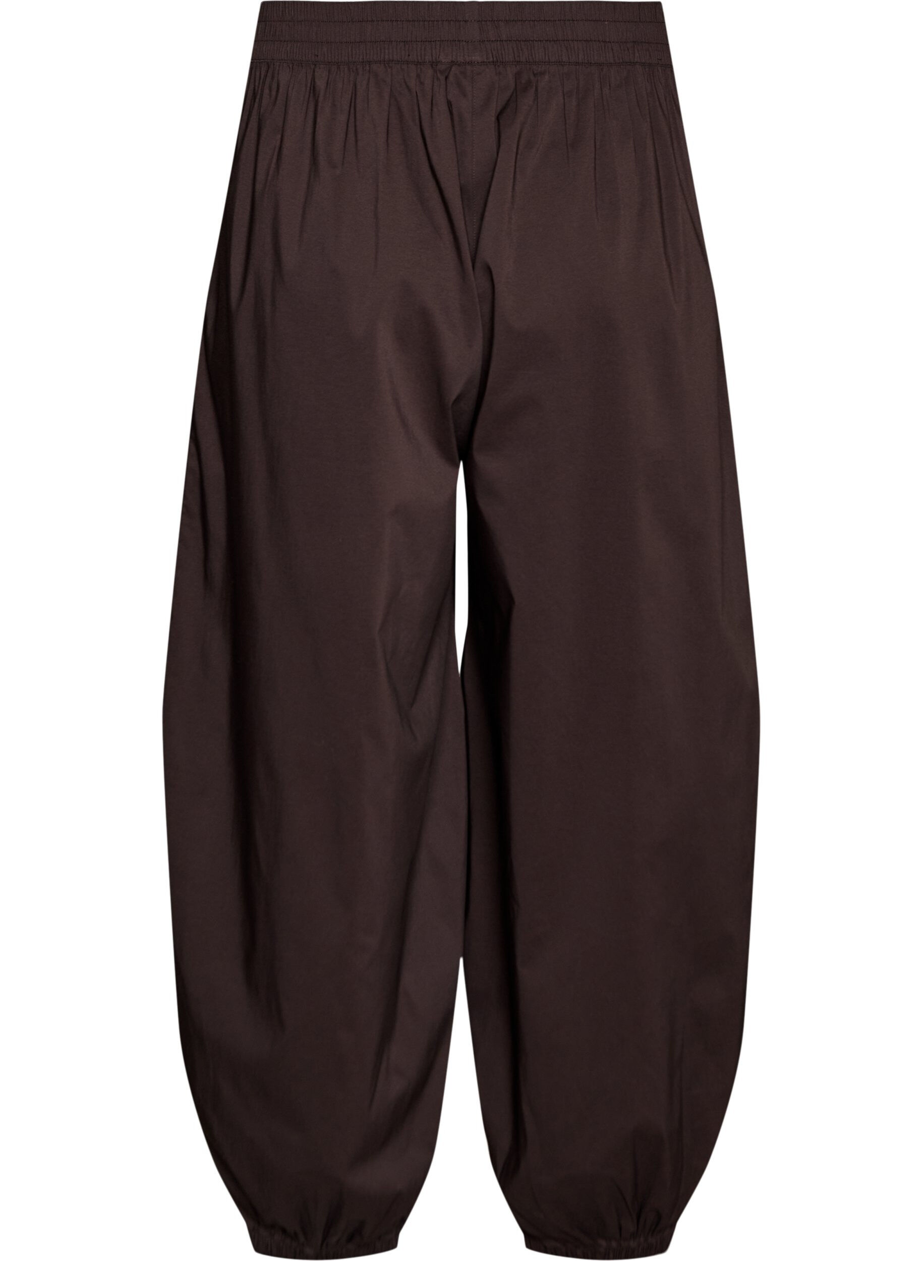 ZizziBallongbyxor med fickor och res&aring;r i midjan, Brun, Packshot image number 1