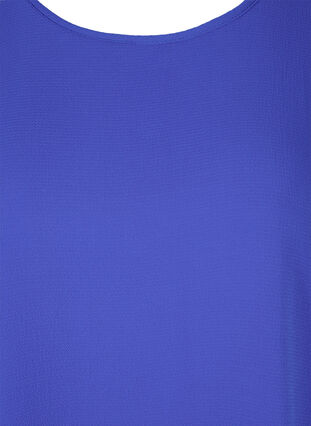 Topp med korta ärmar och rund halsringning, Dazzling Blue, Packshot image number 2