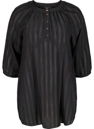 Tunika med knappar och 3/4-ärmar, Black