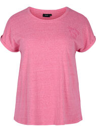 Melerad t-shirt i bomull, Fandango Pink Mel