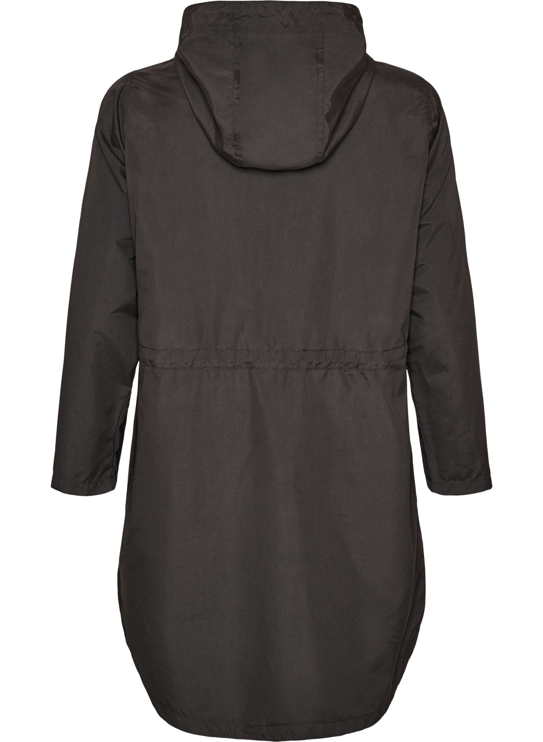 ZizziL&auml;ttviktig parkas med huva, Svart, Packshot image number 1