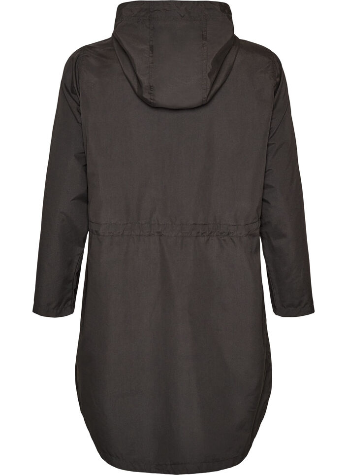 L&auml;ttviktig parkas med huva, Svart, Packshot image number 1