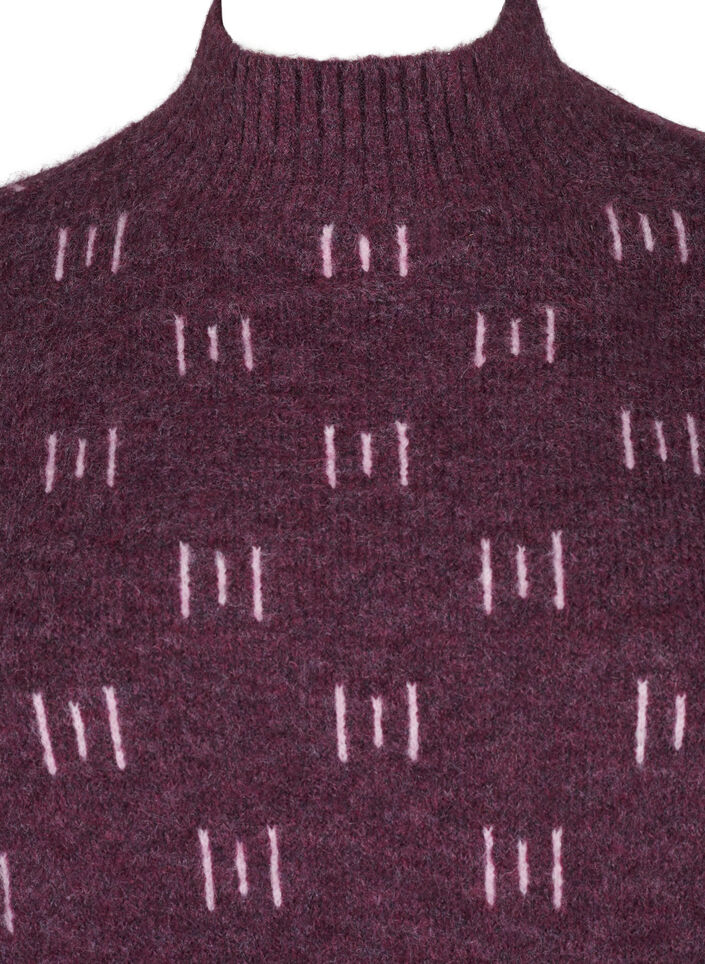 Stickad blus med mönster och hög hals, Potent P. Mel. Comb, Packshot image number 2