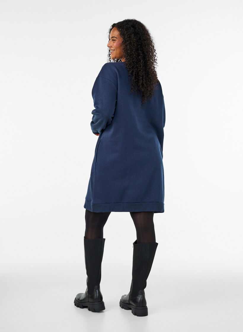 L&ouml;s sweatshirtkl&auml;nning med fickor, Bl&aring;, Model image number 2