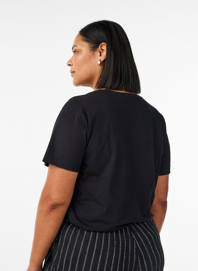 T-shirt med tryck, Svart, Model image number 2