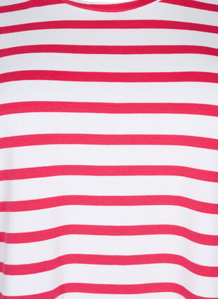 Randig T-shirt i ekologisk bomull, Bright Rose Stripes, Packshot image number 2